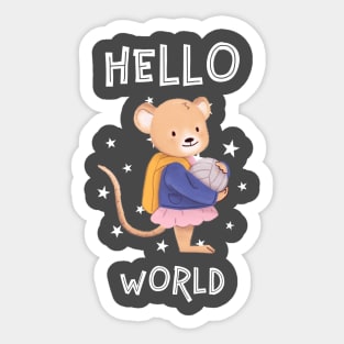 Hello World - Little Mouse Sticker